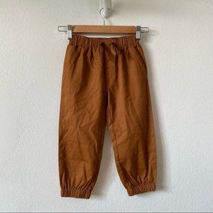Sz 3T Rusty Brown Elastic Waist Band Linen Cotton Blend Joggers